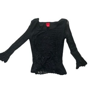 Very Vera Black Mesh Long Sleeve